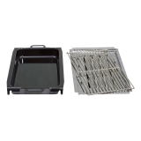 Grillset 3teilg., geteilt + 1/2 emaill. Pfanne o. Fettw.