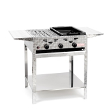 ½ Grill - ½ Bräter 11kW Gestell+Rost+Emaillepf.+Abstellpl.