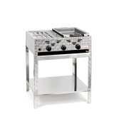 ½ Grill - ½ Bräter 11kW Gestell+Rost und Stahlpfanne