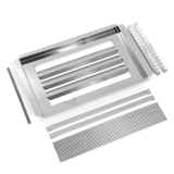 Edelstahl-Grillset 1-flamm. Flammabdeckung+Grillrost aus Einzelstäben