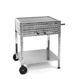 Edelstahl Holzkohlegrill 650mm, fahrbar