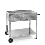 Edelstahl Holzkohlegrill 810mm, fahrbar mit Edelstahl-Rost