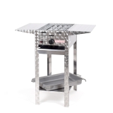 Grill/-Bräter 4kW Gestell +Rost+Stahlpfanne+Abstellpl.